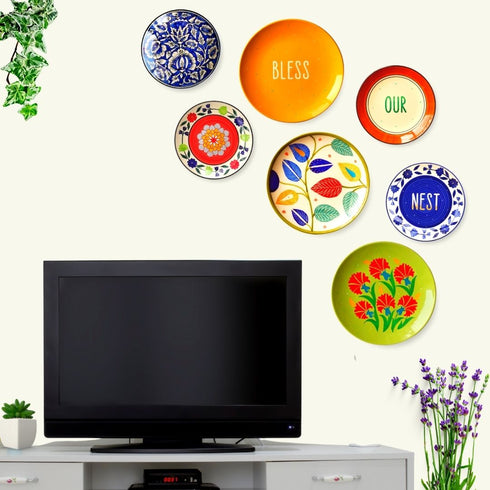 Tropical Blast Wall Plate Painting | Home Decor Plates | Hand Painted Gift